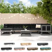 8 Piece Garden Lounge Set with Cushions Solid Wood Multi Colours vidaXL