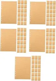 COHEALI 5sets Grid Notebook Refill A5 College Ruled Paper for Journals Planners 80sheets*5