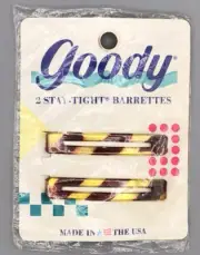 NEW Goody bar Stay Tight Barrettes MIP Post Modern Pkg Tortoise Gold RETRO 80s