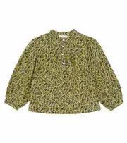 [Bonpoint] Bonpoint Tammy floral cotton blouse Y 10 green