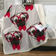 Funny Elegant Pug Dog Throw Blanket