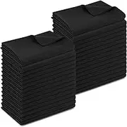 30 Pack Flat Sheets Bulk Soft Microfiber Sheets Bed Sheet Dust Poof Cover for Motel Rental Properties Hospital Auction Home Curtain (Black,Twin)