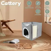 Cat Bed Cube Shaped Cat Bed Cave Covered Cat House Foldable Cat Hideaway xdbsz