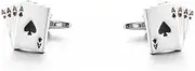 [Longcreek] Cufflinks Ace Men's Cufflinks with Playing Cards Poker Lucky Cufflinks with Ace of Spades Cufflinks Tuxedo Cufflinks with Four Axis Shirt Cufflinks with, NO, No, No