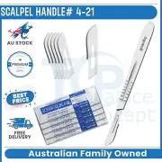 10x Surgical Scalpel Blades #21 with Stainless Steel Scalpel Handle #4 Art Craft