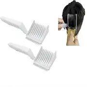 ZENRUIMING 2-piece set of hair stylist fading combs, curved hair combs, professional curved positioning combs, portable hair styling tools, home salon hair cutting combs (White)