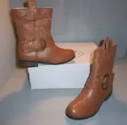Sz 9.5 Steve Madden Women's Aaron Cognac Brown Leather Ankle Boots NIB p-aaron