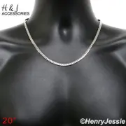 20"MEN 316L Stainless Steel 4mm Silver Miami Cuban Curb Link Chain Necklace