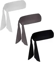 [Dqwtb] 3 Pcs Sports Head Tie Headband Workout Head Ties for Men and Women Adjustable Headband Wicking Head Band Sweatband Head Tie for Basketball Running Yoga Tennis