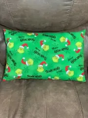 Handmade Winter CUTE Grinch Santa Merry Grinchmas Lumbar Throw Pillow Decor