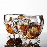 [lizepto] Diamond Tea Coffee Cup Set of 6 pcs, Crystal Espresso Mug (Elegant (230), 6)