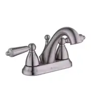 Teapot 4 In. Centerset Double-Handle Bathroom Faucet in Brushed Nickel