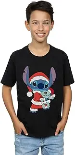 [Absolute Cult] Disney Boys Lilo And Stitch Stitch Christmas T-Shirt Black 12-13 years