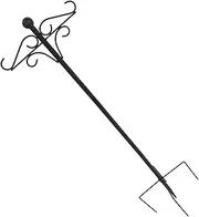 Shepherds Hooks for Outdoor Use Heavy Duty Iron Plant Hanger with Prong Base for Lanterns Bird Feeders Wind Chimes and Garden Decor Black Garden Hook