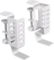 Desk Side Storage Holder Charging Stand Tray No Puhing Vertical Non-Slip Desktop Cable Management Tray for File Book Office, White