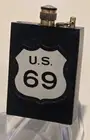 1970s U.S. 69 Vintage Route 66 Sign Permanent Match Mini Strike Lighter Keychain
