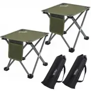 2 Pack Camping StoolPortable Folding Compact Lightweight Stool Seat for Campi...