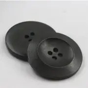 100Pcs Wooden Buttons 20mm 4 Hole Round Wood Sewing Button Craft, Black
