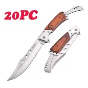 Wholesale 20PC Outdoor Large Camping Fishing hunting Folding Knife&Nylon sleeve