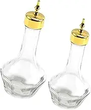 Amosfun 2pcs Japanese Dasher Bottles for Bitters Bottles for Cocktails Portable Bitters Containers with Dash Tops 30ml/ Clear Glass Wine Bottles Bar Supplies Tool
