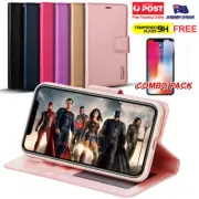 For iPhone 16 Pro Max 16e 15 14 13 12 11 SE Leather Wallet Flip Phone Case Cover