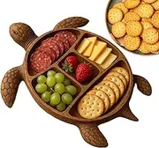 Charcuterie Board - Grazing Board Platter | Multiuse Turtle Cheese Bread Tray, Wood Aperitif Dinnerware Kitchen Gadget Portable for Bread Cheese Snacks Food Appetizers Desserts Sushi Fruit