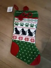 NWT Hobby Lobby Knit Fair Isle Cat Stocking