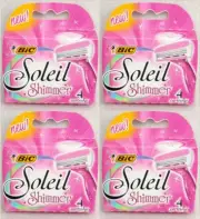 4 Boxes x 4 Razor Blades Cartridges Soleil Shimmer Cocoa Butter Soothing Strip