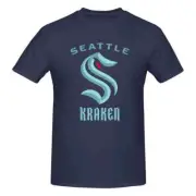 Seattle Kraken NHL Hockey Team Mens T-Shirt Navy Medium