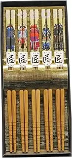 Castle Enterprise Japanese Souvenir Handmade Sengoku Busho Bamboo Chopsticks (5 Pairs)