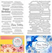 ORIGACH Happy Birthday Stamps and Dies for Card Making Sentiment...