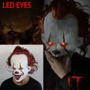 LED Pennywise Clown Mask Stephen King's IT Halloween Cosplay Full Mask Costume