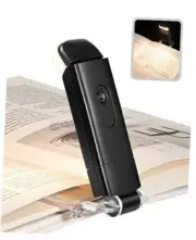 USB Rechargeable Book Light for Reading in Bed, Warm White, Brightness Black
