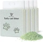Tofu Cat Litter - Strong Clumping, Ultra Absorbent, Odor Control, Flushable, Low Tracking, Low Dust Tofu Litter Pellets 4 Packs/24LB (Green Tea)