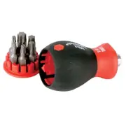 38045 Stubby Screwdriver With Six-In-One Insert Bits Torx