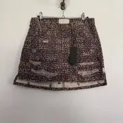 NWT One Teaspoon Distressed Mini Skirt 25 in Azteca Leopard Print