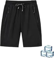 [Generic] Plus Size Shorts with Pockets for Men,Summer Mesh Breathable Ultra Stretch Quick Drying Athletic Shorts