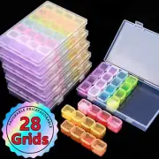 1/2pcs 28 Grids Compartment Storage Box Container Jewellery Craft Organiser Case