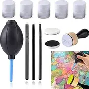 57 Pieces Ink Blower Applicator Tool Sets for Card Making Detailed Ink Blending Brushes,Ink Paints Mixing Blending Tool Mini Round Foam Refills, for Scrapbooking Craft Painting Drawing Tools Arts