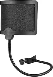 Pop Filter, U-Type Bop Net Pop Filter with Flexible Shaft Acoustic Filter Microphone Dedicated Wind Noise Net Wind Screen Windshield Windscreen Studio Mic Shield Isolation Mask for Microphone Radio