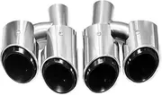 304 Stainless Steel Car Quad Exhaust Tip Compatible For Panamera 970 2010-2013 GTS Design Exhaust Tips Muffler Tip Nozzle Tailpipe(Silver B)