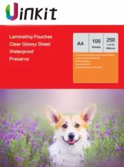 A4 Thick Hot Laminate Pouches Sheets Film 250 Micron - 100 Sheets Uinkit 303x216