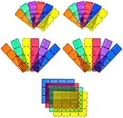 PicassoTiles 28 Piece 12"x9", 12"x3", 9"x3" Large Stabilizer Building Block Base 28pc Jumbo XL Plate Foundation Kit Magnetic Building Blocks Magnet Tiles Educational Construction Stacking STEM Toy Set