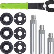 [Relioky] 5/8"-11 Angle Grinder Nut*6 & Angle Grinder Extension Shaft*3& Angle Grinder Wrench*1 for Makita Dewalt Milwaukee Metabo Bosch Ryobi Black Decker Angle Grinder Accessories