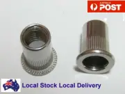Qty 100 M6 Large Flange Blinded Nutserts Splined 304 Stainless Steel RivNut