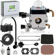 partszen Carburetor Ignition Coil Kit for Stihl FS85 FS75 FS80 FS80R HS80 FS85R FS85T Trimmer KM85 HS85 C1Q-S42 C1Q-S63A with 4137 124 2800 Air Filter Tune-up Repair Parts