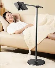 DUUKOA Tablet Stand for Bed Floor Tablet Stand Tablet Holder Adjustable Phone Stand Holder for 4.7-12.9'' iPad, iPhone, Samsung Galaxy Tablet Black