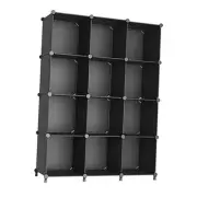 Cube Storage Organizer Closet Storage Shelves DIY Stackable Plastic Black