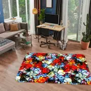 3D Retro Red Graphics NAO10529 Game Rug Mat Elegant Photo Carpet Mat Fay