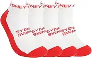 AFL Sydney Swans High Performance Airflow Mesh Sport Ankle Supporter Socks 4 Pair | Australian Football League